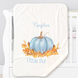 Little Pumpkin Baby Boy Blue Individuelle Name Sherpadecke