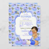 Little Pumpkin Baby Boy Dusche Medium Brünett Einladung (Vorne/Hinten)