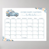 Little Pumpkin Baby Due Date Calendar Game Sign Poster (Vorne)