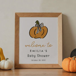 Little Pumpkin Baby Dusche Begrüßungszeichen Poster