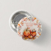 Little Pumpkin Baby Dusche Button (Vorne & Hinten)