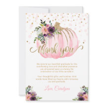 Little Pumpkin Baby Dusche Danke Card 12x18