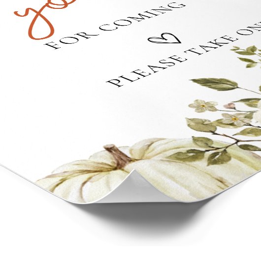 Little Pumpkin Baby Dusche Danke, dass Sie untersc Poster (Ecke)