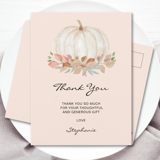 Little Pumpkin Baby Dusche Danke Postkarte