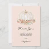 Little Pumpkin Baby Dusche Dankeskarte (Vorderseite)