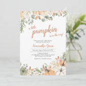 Little Pumpkin Baby Dusche Einladung (Stehend Vorderseite)