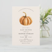 Little Pumpkin Baby Dusche Einladung (Stehend Vorderseite)