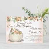 Little Pumpkin Baby Dusche Einladung (Stehend Vorderseite)