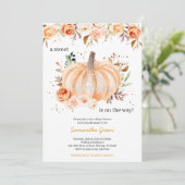 Little Pumpkin Baby Dusche Einladung (Stehend Vorderseite)