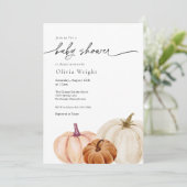 Little Pumpkin Baby Dusche Einladung (Stehend Vorderseite)