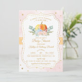 Little Pumpkin Baby Dusche Einladung (Stehend Vorderseite)