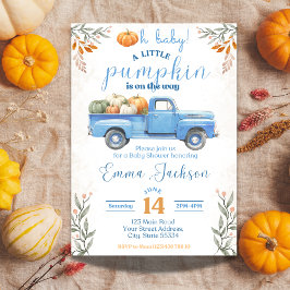 Little Pumpkin Baby Dusche Einladung Blue Truck