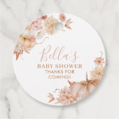 Little Pumpkin Baby Dusche Fall Pink Floral Gefall Geschenkanhänger (Vorderseite)
