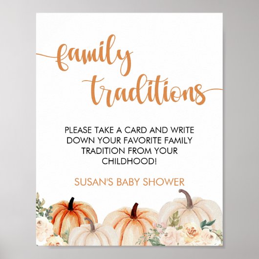 Little Pumpkin Baby Dusche Familie Traditionen Unt Poster (Vorne)