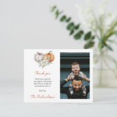 Little Pumpkin Baby Dusche Foto Danke Karte (Stehend Vorderseite)