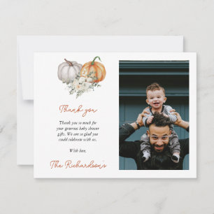 Little Pumpkin Baby Dusche Foto Danke Karte