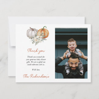 Little Pumpkin Baby Dusche Foto Danke Karte