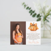 Little Pumpkin Baby Dusche Foto Vielen Dank Postkarte (Stehend Vorderseite)