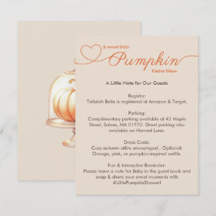 Little Pumpkin Baby Dusche - Herbstschick Begleitkarte
