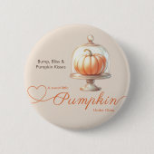 Little Pumpkin Baby Dusche - Herbstschick Button (Vorderseite)