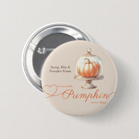 Little Pumpkin Baby Dusche - Herbstschick Button (Vorne & Hinten)
