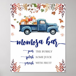 Little Pumpkin Baby Dusche Mama Osa Bar Sign Poster