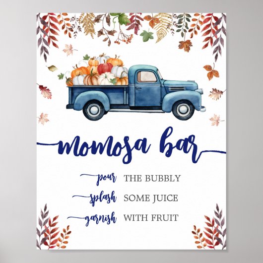 Little Pumpkin Baby Dusche Mama Osa Bar Sign Poster (Vorne)