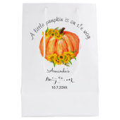 Little Pumpkin Baby Dusche Mittlere Geschenktüte (Rückseite)