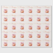 Little Pumpkin Baby Dusche - Pink Bow Fall Geschenkpapier (Flach)