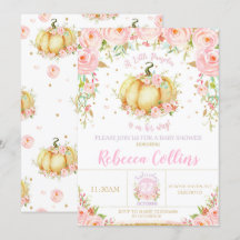 Little Pumpkin Baby Dusche Pink Floral Baby Girl
