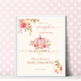 Little Pumpkin Baby Dusche Pink Girl Willkommen Poster