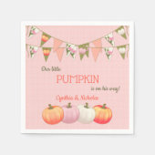 Little Pumpkin Baby Dusche Pink Peach Elfenbein Serviette (Vorderseite)