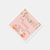 Little Pumpkin Baby Dusche Pink Peach Elfenbein Serviette (Ecke)