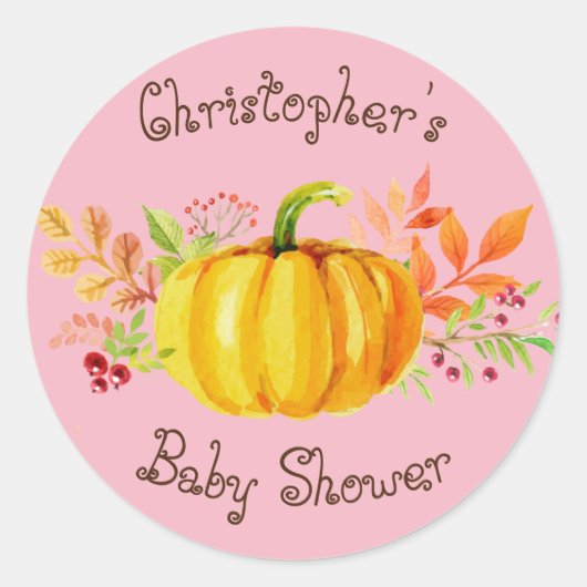 Little Pumpkin Baby Dusche Pink Sticker (Vorderseite)