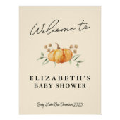 Little Pumpkin Baby Dusche Printable Begrüßungszei Poster (Vorderseite)