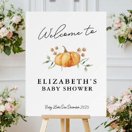 Little Pumpkin Baby Dusche Printable Begrüßungszei Poster