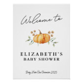 Little Pumpkin Baby Dusche Printable Begrüßungszei Poster (Vorderseite)
