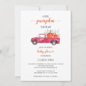 Little Pumpkin Baby Dusche Red Truck Herbst Herbst Einladung (Vorderseite)