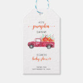 Little Pumpkin Baby Dusche Red Truck Herbst Herbst Geschenkanhänger (Vorderseite)