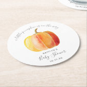 Little Pumpkin Baby Dusche Runder Pappuntersetzer (Angewinkelt)