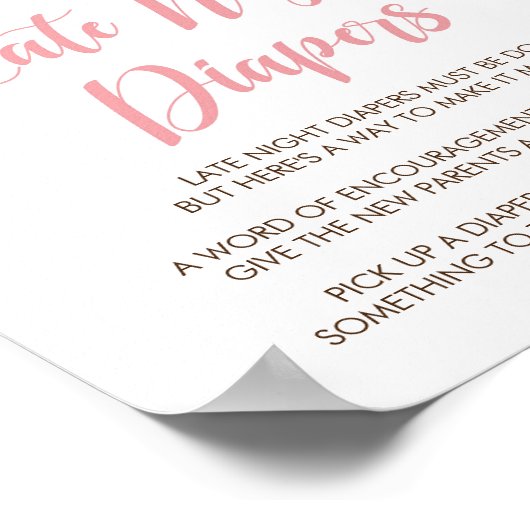 Little Pumpkin Baby Dusche Spate Night Diapers sig Poster (Ecke)