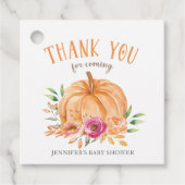Little Pumpkin Baby Dusche Vielen Dank für Ihre Un Geschenkanhänger (Vorderseite)