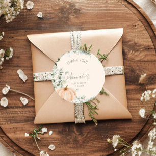 Little Pumpkin Baby Dusche Vielen Dank für Ihre Un Runder Aufkleber