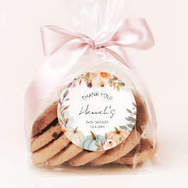 Little Pumpkin Baby Dusche Vielen Dank für Ihre Un Runder Aufkleber