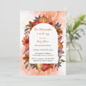 Little Pumpkin Baby Dusche Wasserfarben Orange Einladung (Stehend Vorderseite)