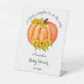 Little Pumpkin Baby Dusche Willkommen Sockelschild (Vorderseite)