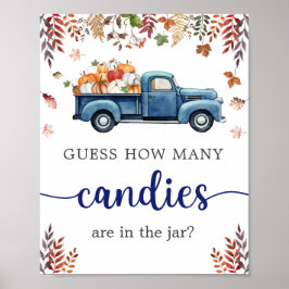 Little Pumpkin Baby Duschkopf Guess Spiel-Zeichen Poster