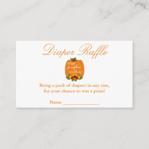 Little Pumpkin Baby Duwer Diaper Raffle Begleitkarte