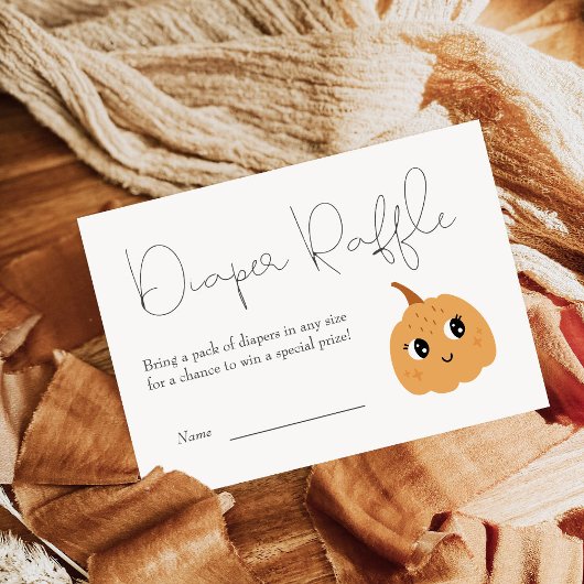 Little Pumpkin Baby Duwer Diaper Raffle Begleitkarte