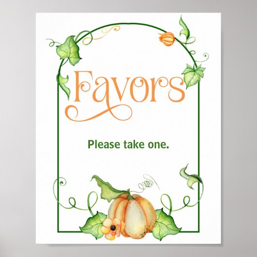 Little Pumpkin Baby Duwer favorisiert Tafelzeichen Poster (Vorne)
